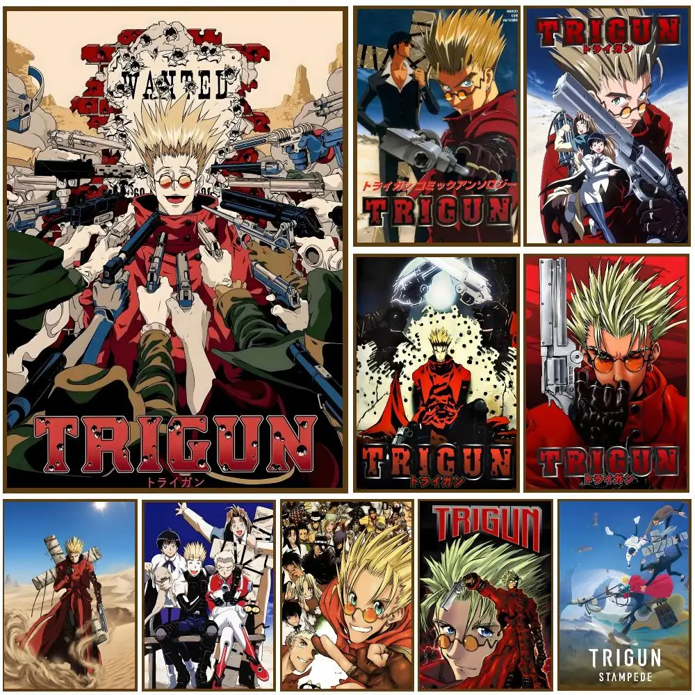 Trigun Stampede Anime Space Poster Self-adhesive Advanced Aesthetic Printing Paper Wall Art for Living Room Home Decor