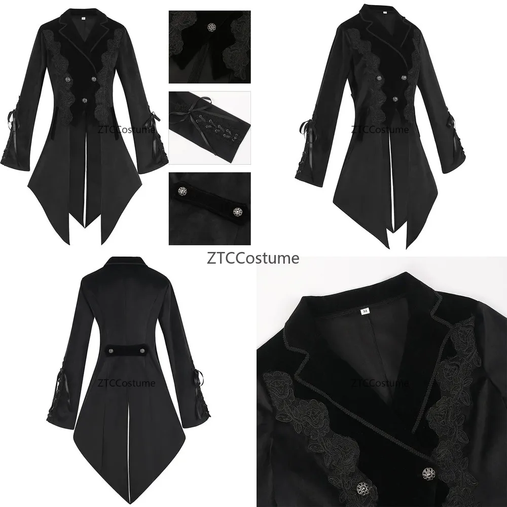 Veste de queue-de-pie victorienne steampunk, costume gothique médiéval pour femme, manteau de smoking vintage rétro, robe de soirée, tenue de cosplay