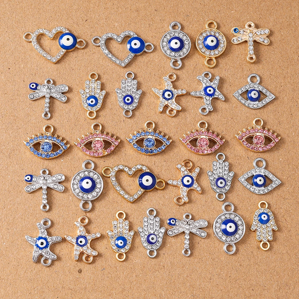 10 szt. Losowy Mix Kryształowych Zawieszek Oczy do Wyrobu Biżuterii Naszyjników Kolczyków Bransoletek DIY Ręcznie Robione Akcesoria