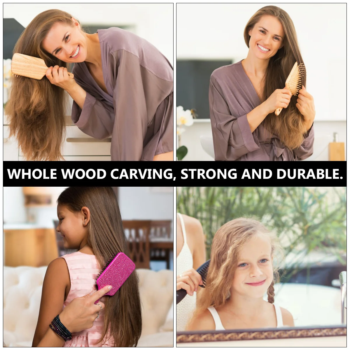 

1Pcs Ebony Massage Comb Delicate Smooth Wooden Head Scalp Massager Natural Anti-Static Wood Carved Relaxation Tool for Headache