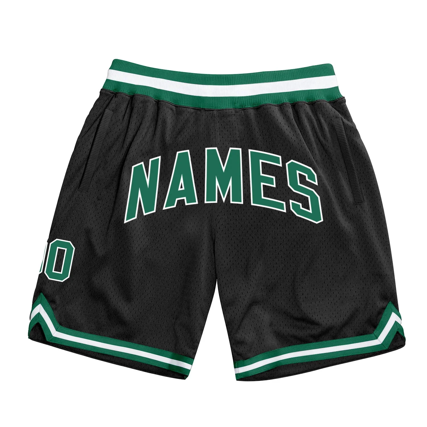 Custom Name & Number Black White-Gold Sports Basketball Shorts 3D Printed Men Youth Summer breathable mesh beach Shorts WKK01