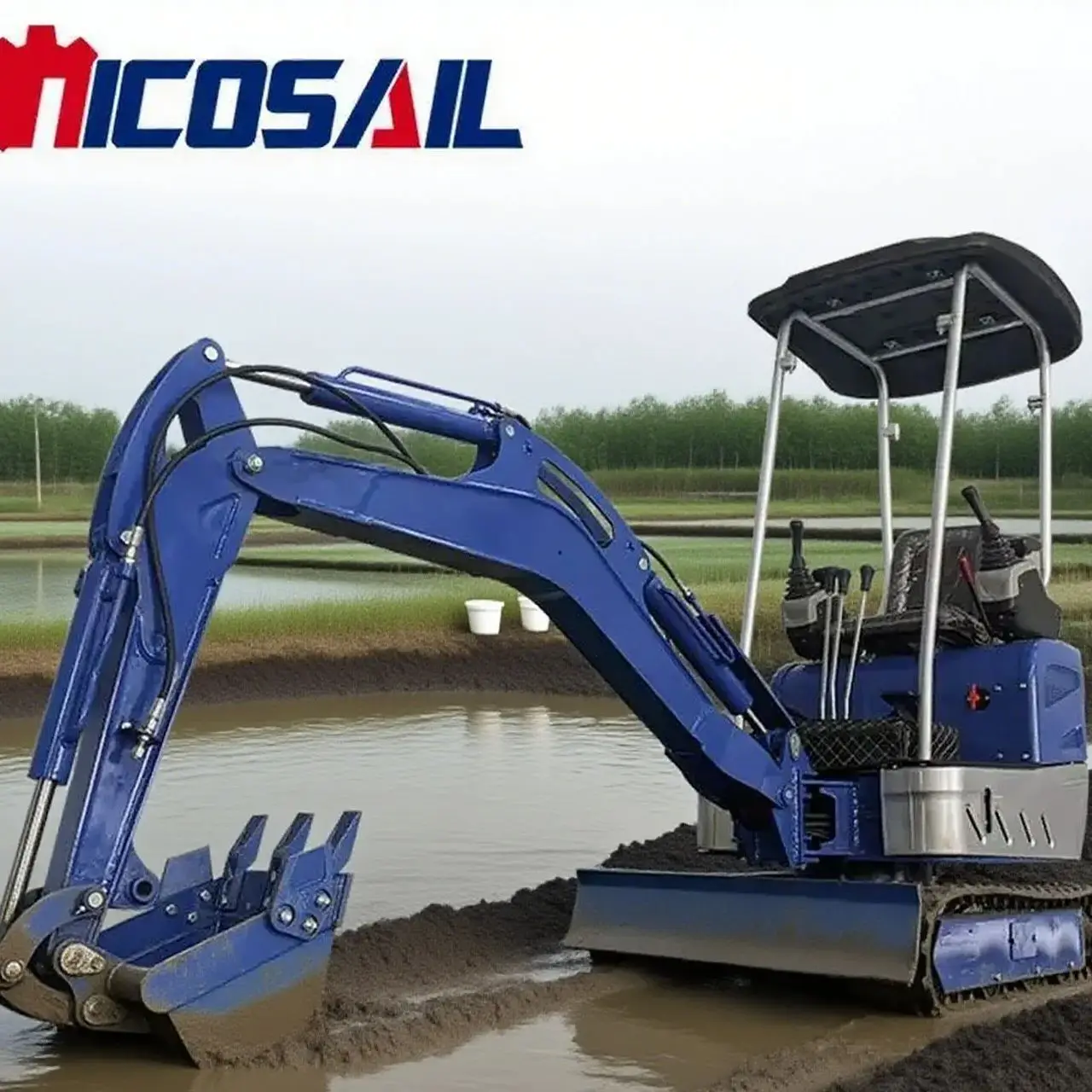 

1.7 ton compact hydraulic micro excavator with enclosed cab for trenching construction in farmland