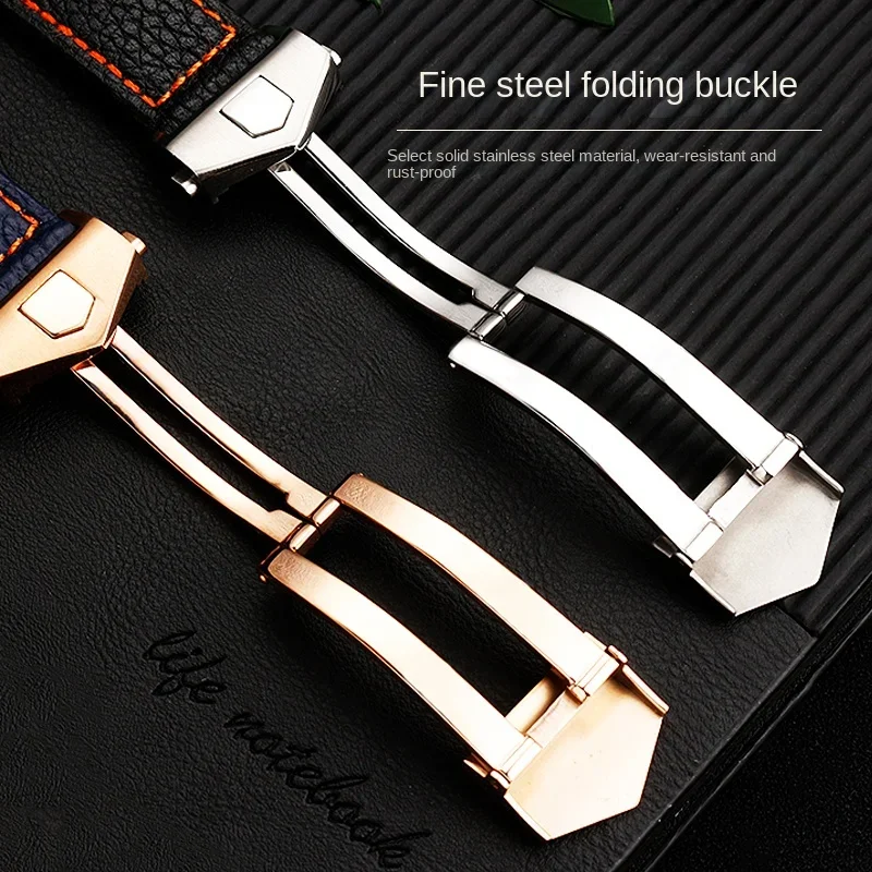 Pulseira de couro de alta qualidade 22mm para tag heuer pulseira de relógio carrera pulseira monoco respirável pulseira de couro masculino