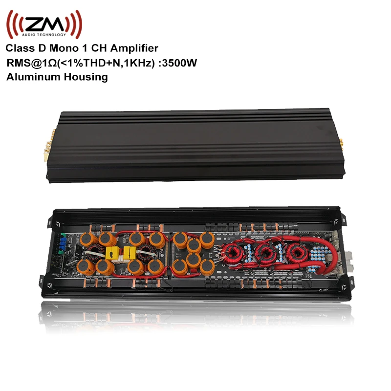 Car Zmplifier Class d RMS 3000W Class D mono 1 Channel Amplifier with Remote Controller