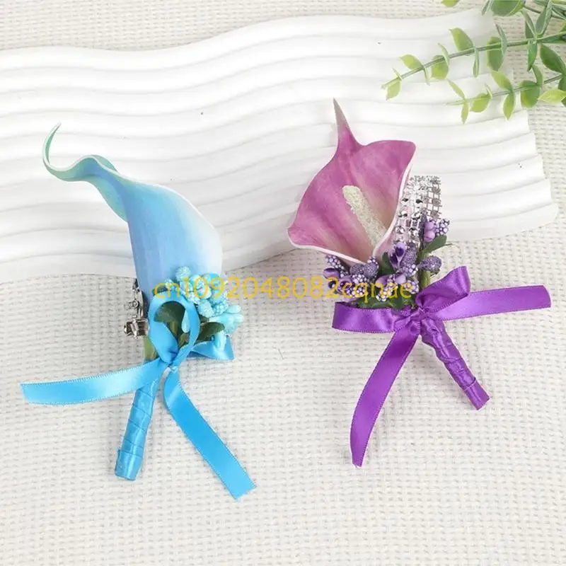 Wedding Corsage Boutonniere Soft Corsage Flower Artificial Flower Boutonnieres for Bridal & Banquets Artificial Flower