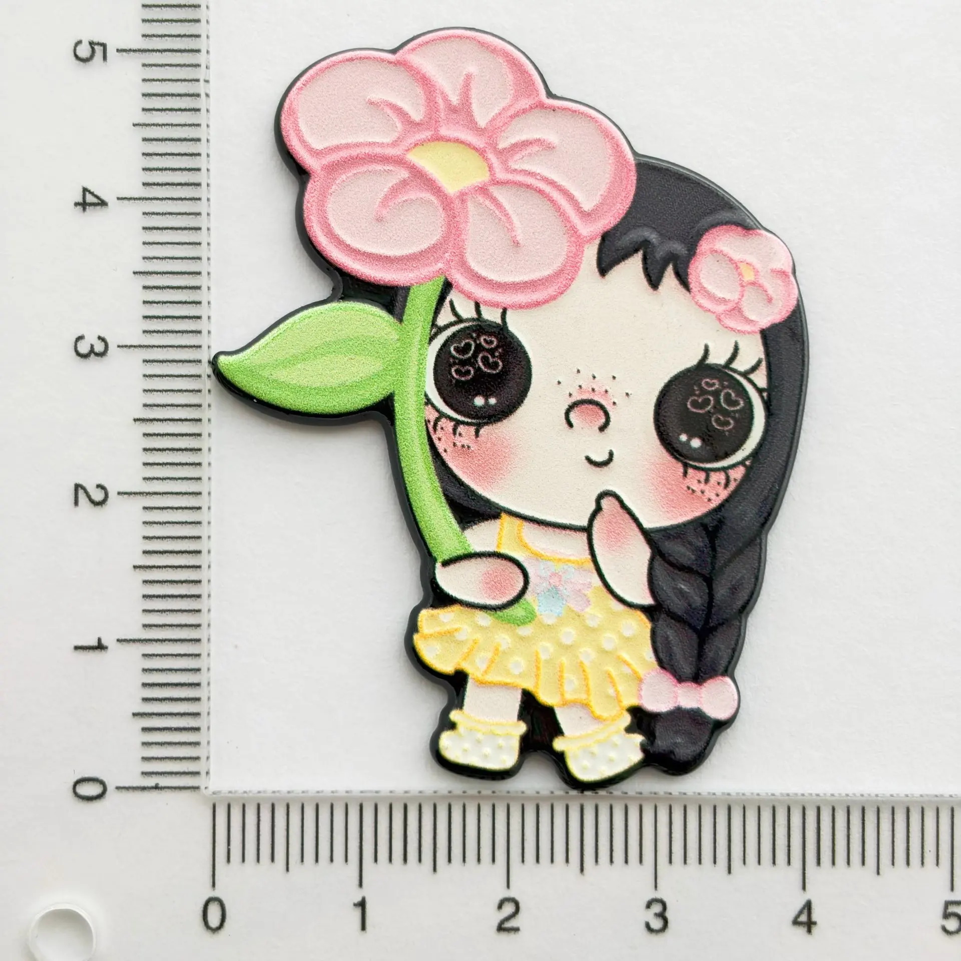 5pcs [Large] embossed cute little jade yuy patch DIY hair clip brooch refrigerator sticker accessories gift view 3