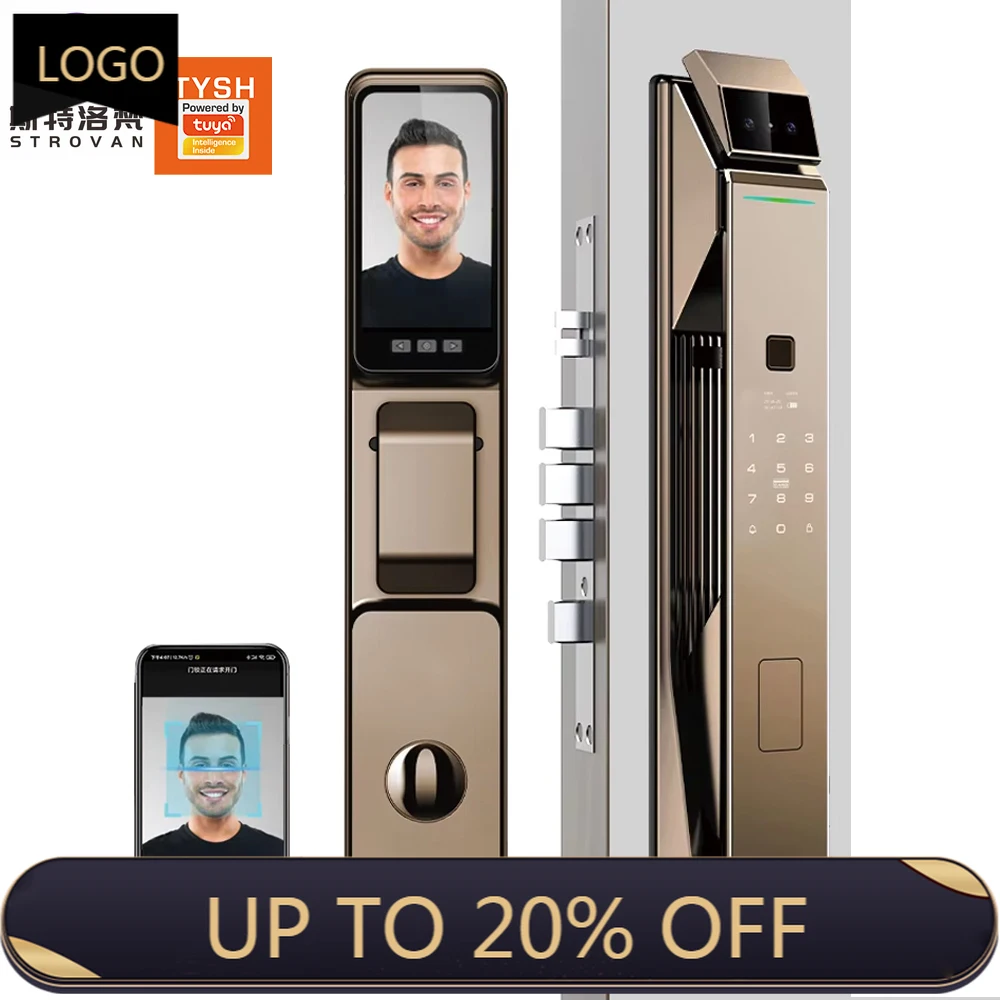 

STLF Tuya Smart Home Automatic Fingerprint Lock Tuya Smart Lock With View Doorbell 3d Face Recognition Digital Door Locks