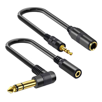 0.3M 1/4 6.35mm To 1/8 3.5mm TRS Stereo Jack Headphone Adapter Audio Cable for Amplifier Guitar DJ Keyboard Home Theater Mixer