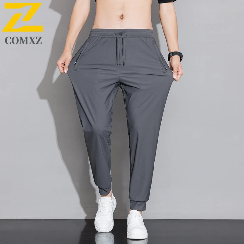 Summer Sports Pants Men's Casual Ice Silk Quick-drying Thin Straight Pants Jogger Gym Breathable plus size 8xl 9xl 11xl Trousers