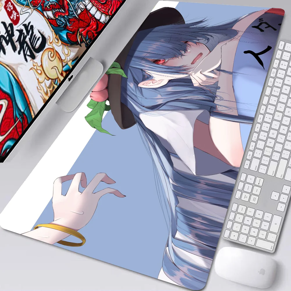 Anime Game Touhou Project Hinanawi Tenshi Mousepad Desk Pad Gaming Accessories Prime Gaming XXL Keyboard Pad Stitched Pad Desk