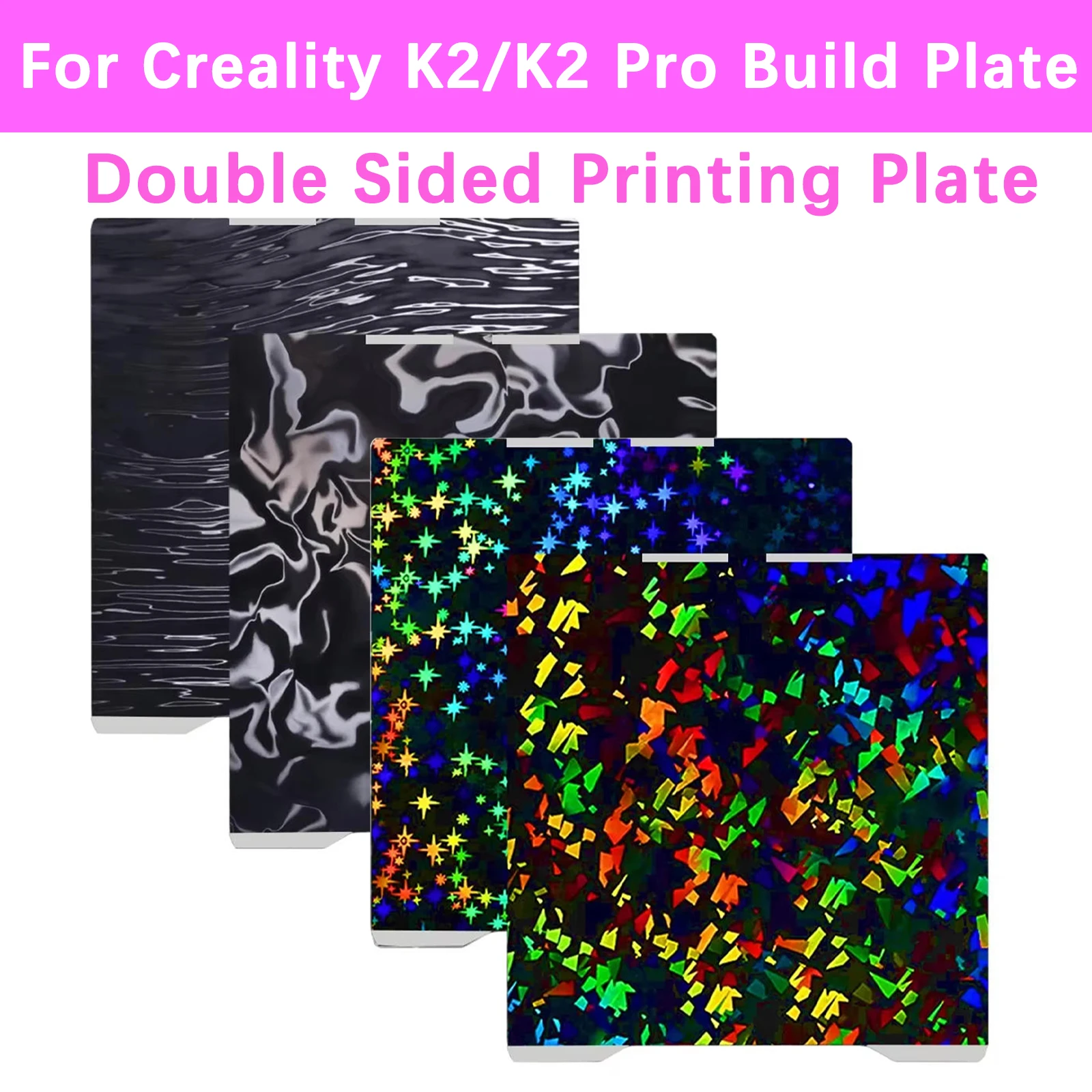 Für Creality K2/K2 PRO Bauplatte Doppelseitige Strukturierte PEI PET PEO Platte K2 Combo Kaltplatte Heizbett 3D-Druckteile