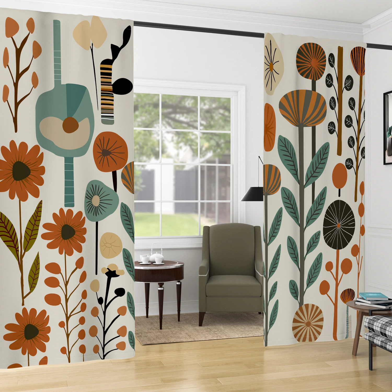 2 قطعة الستائر الأوروبية الحديثة الهندسية الحديثة الحد الأدنى الستائر لغرفة النوم وغرفة المعيشة ضوء تصفية نافذة الستائر ديسمبر #5