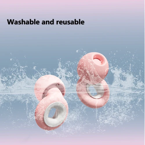 Imagen 2 del producto Tapones para los oídos de silicona reutilizables: cancelación de ruido, protección auditiva de alta fidelidad para dormir, nadar, viajar y conciertos