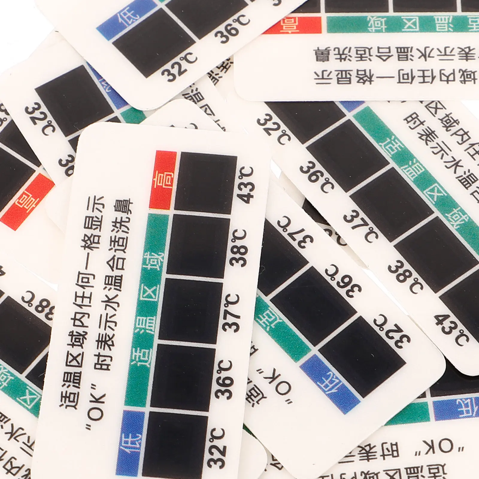10Pcs Saline Solution Temperature Strips Liquid Crystal Temperature Sticker Adhesive for Nasal Rinse Bottle Use