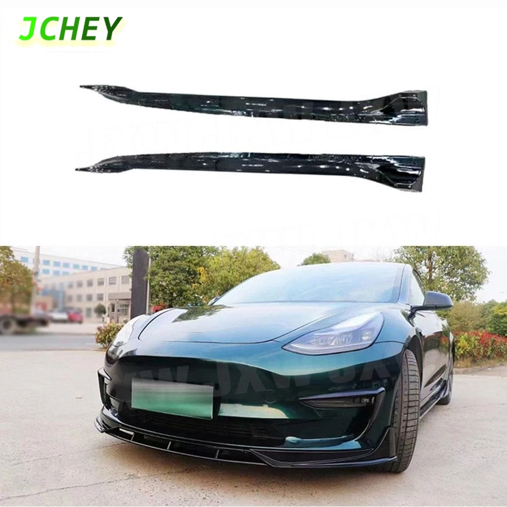 

JCHEY ABS Side Skirts for Tesla Model 3 Rocker Panels Side Skirt Extension Rocker Panel Splitters Lip Car Body Kit
