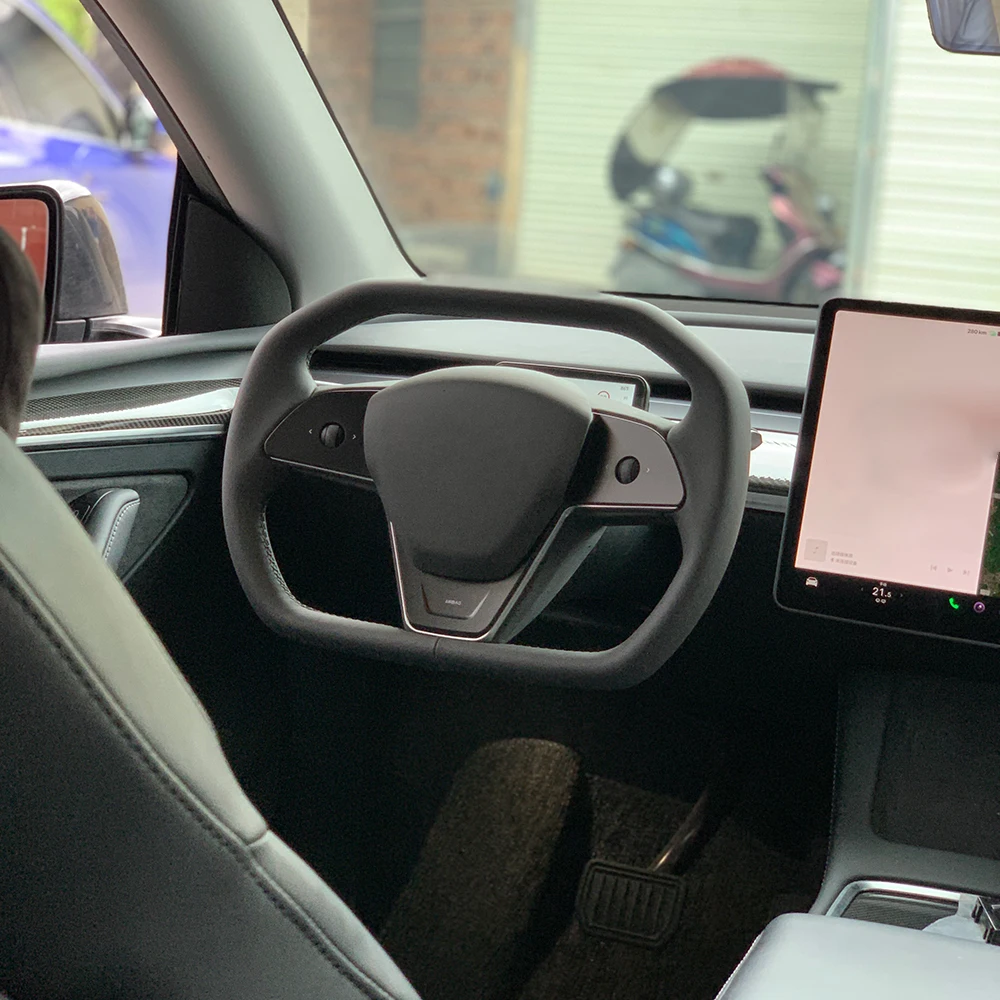 Misura per Tesla Model 3 Model Y volante Cybertruck Style Napa accessori modificati in pelle