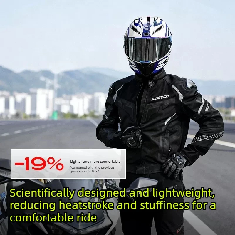 Spring and Summer Motorcycle Riding Suit CE Grade Protective Anti-drop Locomotive Suit Mesh Breathable Cool Cruise Rally Suit