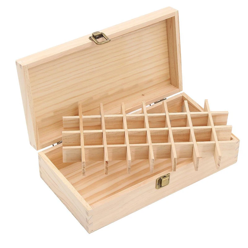 32 Slot Essential Oil Bottle Storage Box Wooden Case Container Aromatherapy Oils