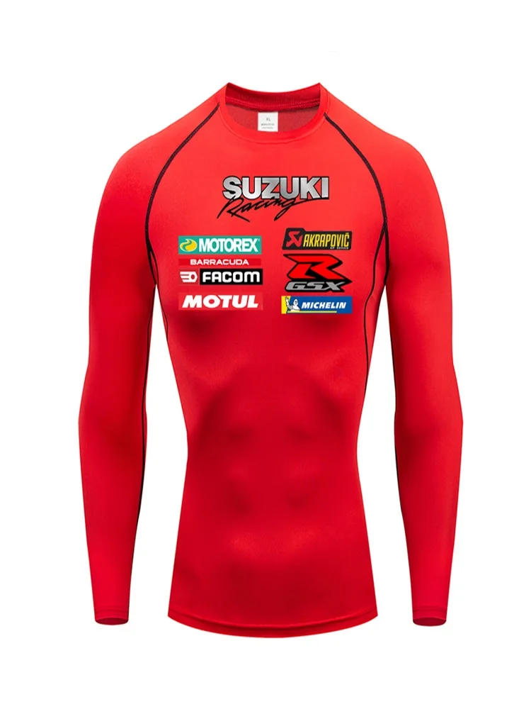 AliExpress Men's Quick-Drying Breathable Sports Suzuki Factory Uniform Long-Sleeved Tight-Fitting Shirt, gym sports sweatshirt, Bicycle Top
