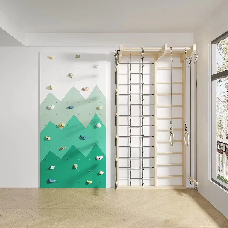 China Factory Indoor Kids Rock Climbing Wall Gym Cube with Monkey Bar Sensory Playroom for Fun Play Amusement Park