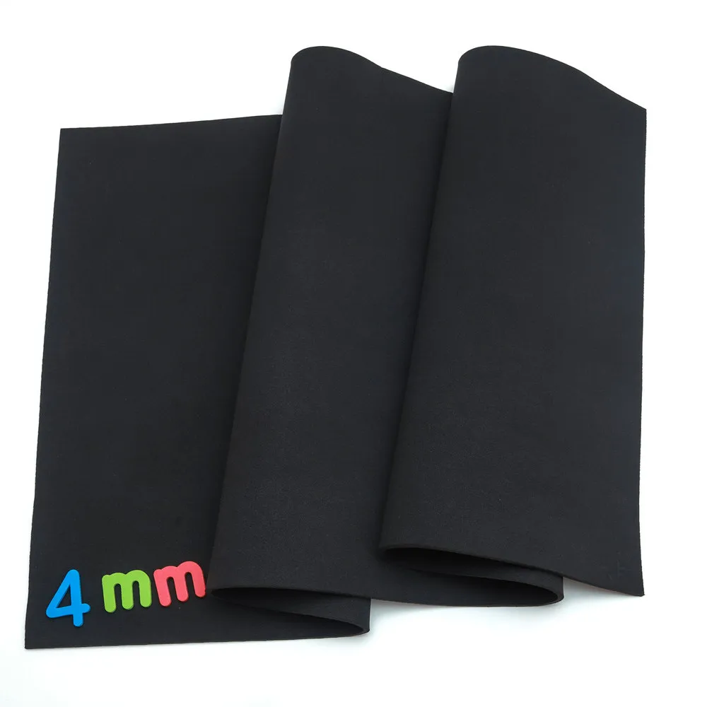 Black 4mm Thick SBR Neoprene Fabric Dive Cloth Fabric Waterproof Windproof Stretch Knit Stretch Polyester Fabric