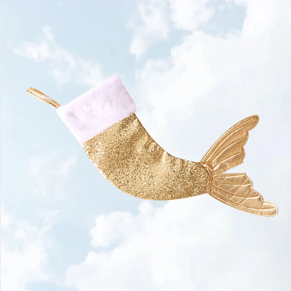 

Christmas Stocking Items Holiday Gifts Pouch Eve Stockings for Fireplace Favor Mermaid Bag