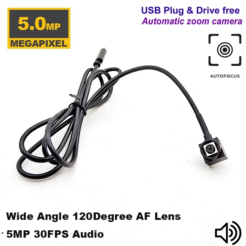 15*15mm Mini Auto Focus Wide Angle USB Webcam Live Broadcast Camera Driver-Free USB Camera Module 12*12mm TYPE-C OTG UVC