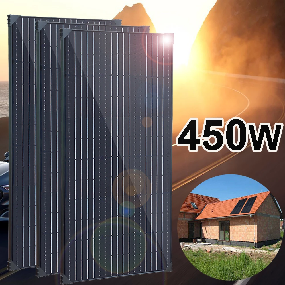 450w 300w 150w solar panel aluminum frame 12v camper car battery charger kit photovoltaic panel system for home boat camping RV