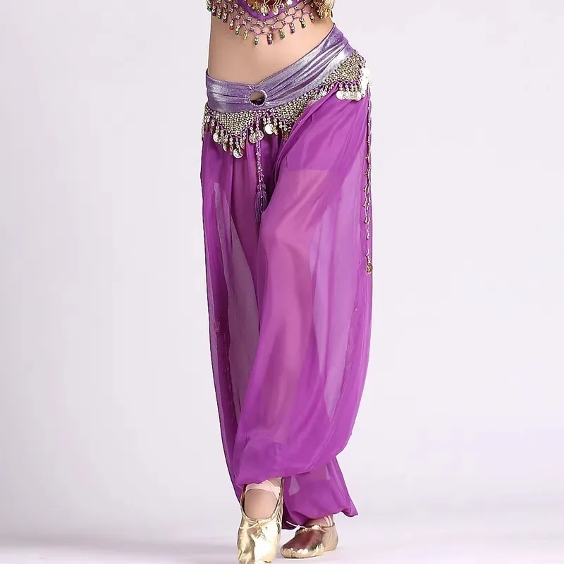 

Customized Belly Dance Costumes Chiffon Ring Hanging Coin Lining Lantern Pants Indian Dance Binding Footwear
