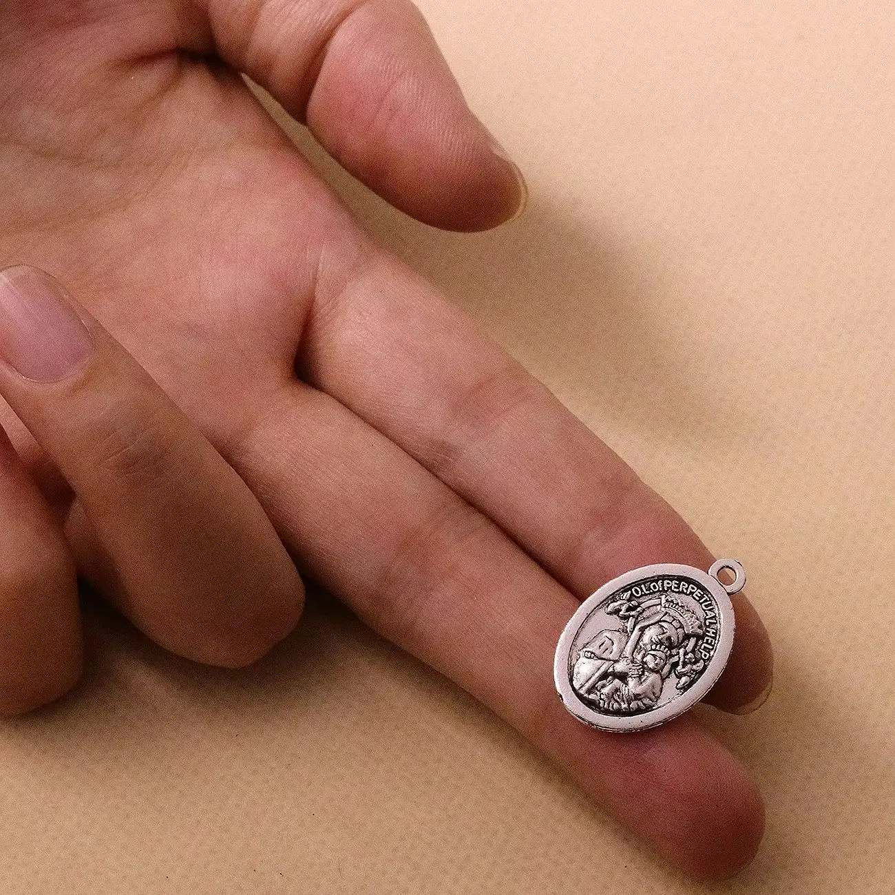 30Pcs Our Lady of Perpetual Help Medal Catholic St.Gerapd Charms Pendants for Jewelry DIY Rosary Making Accessories