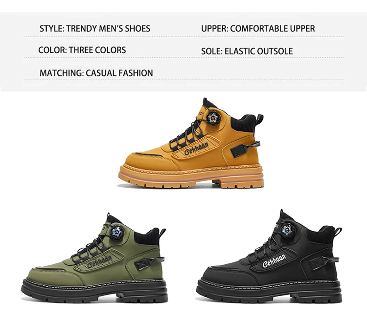 Herren-High-Top-Stiefel, Stofffutter für hohen Komfort, geeignet für Outdoor-Sportarten und den täglichen Gebrauch. – Detail 5