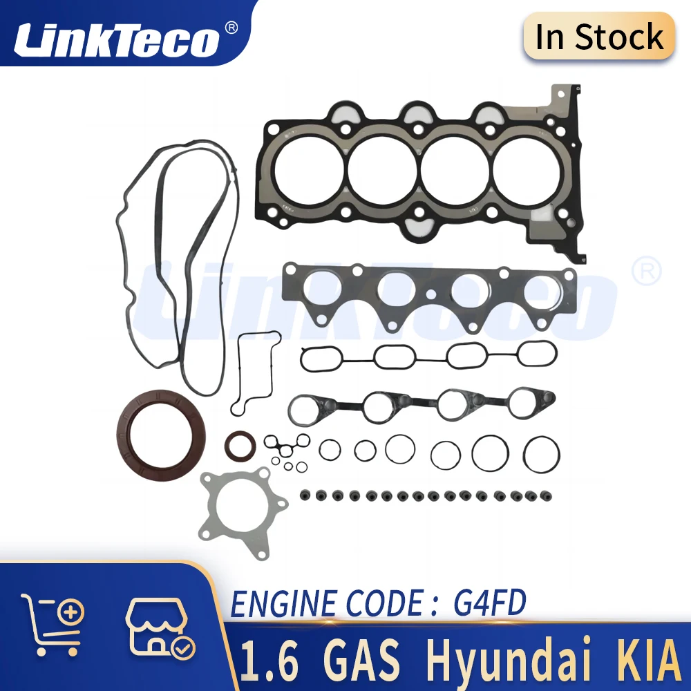 Engine Overhaul Gasket Kit For Hyundai Kia Accent Verna ix25 Elantra  i30 Venue Ceed Rio Seltos Soul 1.6L 1.6 L L4 16V GAS G4FD