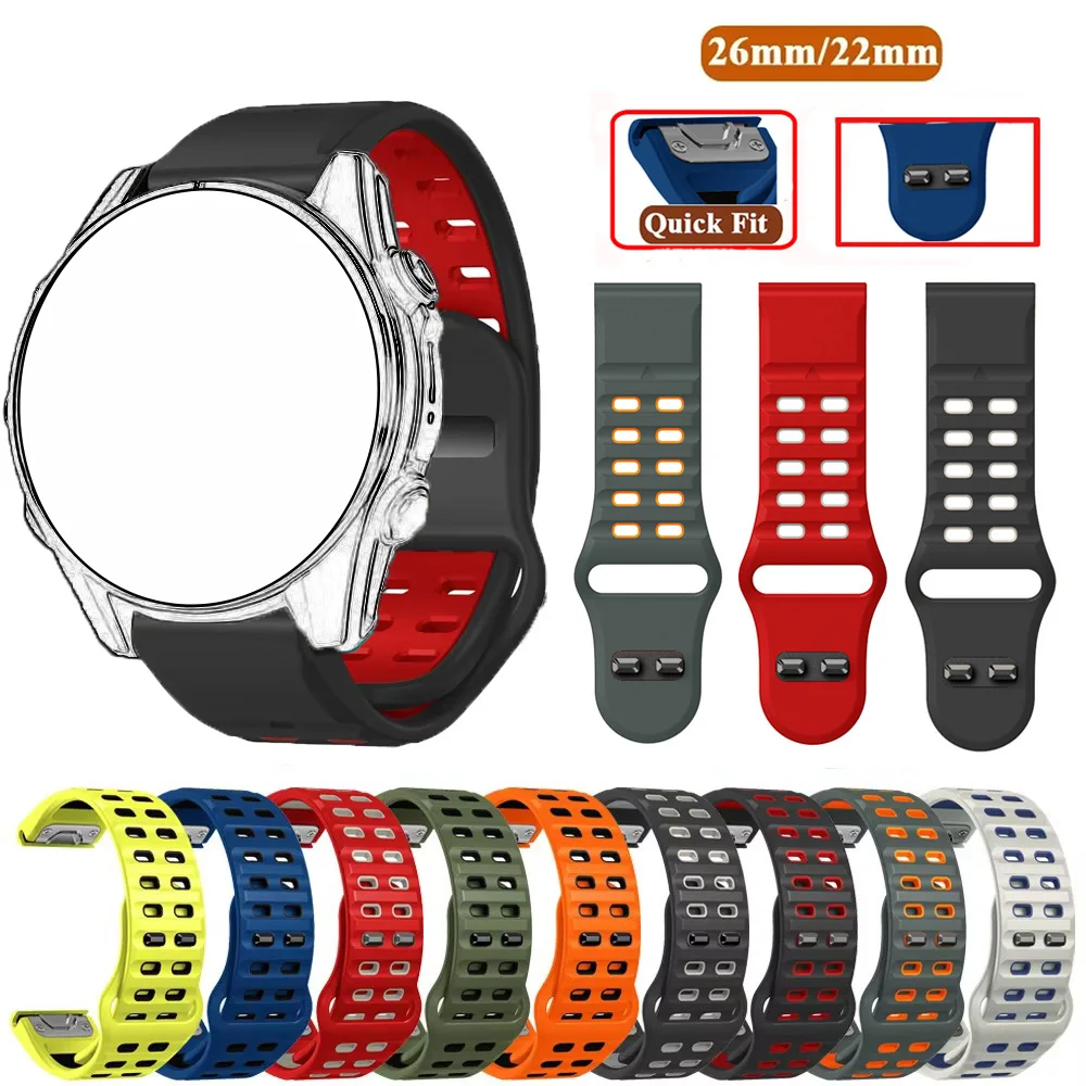 Quickfit 26 22 مللي متر ل Garmin Fenix 8 7 7X 6 6X Pro 5 5X Plus سوار ساعة ذكية Epix Pro Gen 2 51 مللي متر 47 مللي متر 955 945 سوار سيليكون