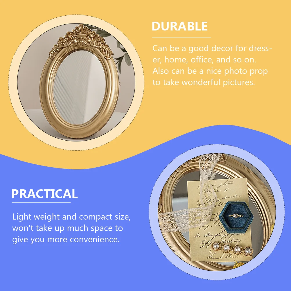 

1pcs Vintage Resin Jewelry Display Tray Earrings Bracelet Storage Dish Mirror Key Holder Organizer Plate Home Office Decorative