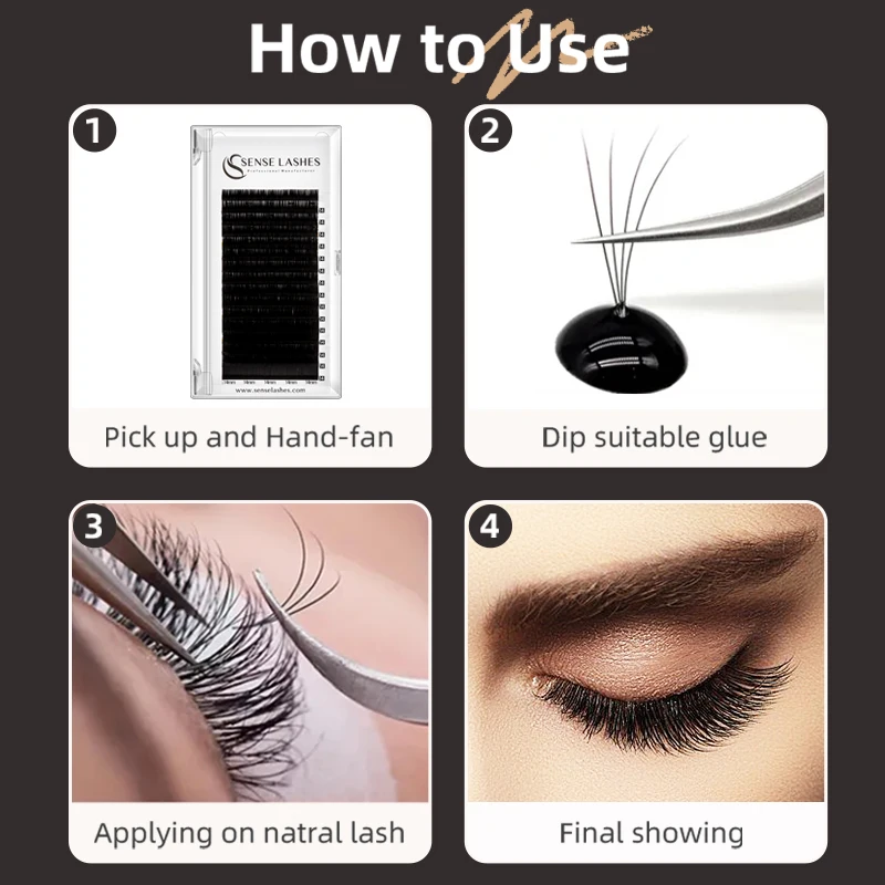 Sense Lashes 1cm-1.5cm Other Synthetic Hair Hand Made Individual Full Strip Lashes 0.15MM Premium Classic Eyelash Extensions