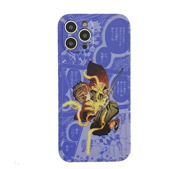 Japan Anime Demon Slayer Case for IPhone 11 12 13 14 Pro Max 14 Plus X XR XS Side package Phone Case Kimetsu No Yaiba TPU Cover