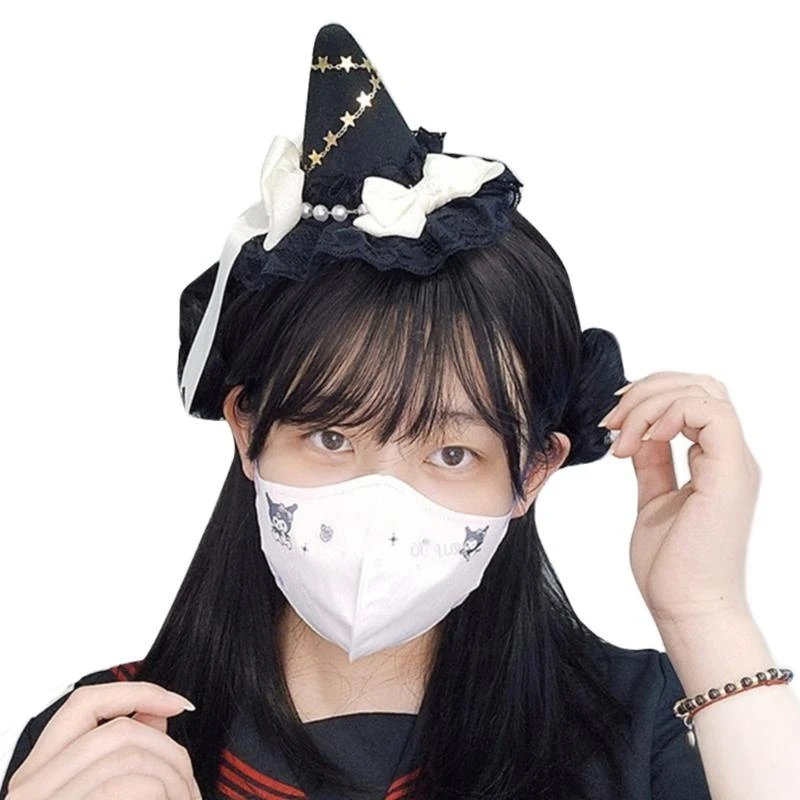 

Halloween HeadPiece Witch Hat Fascinator Halloween Headband Witch Hat Hair Clip 15UB