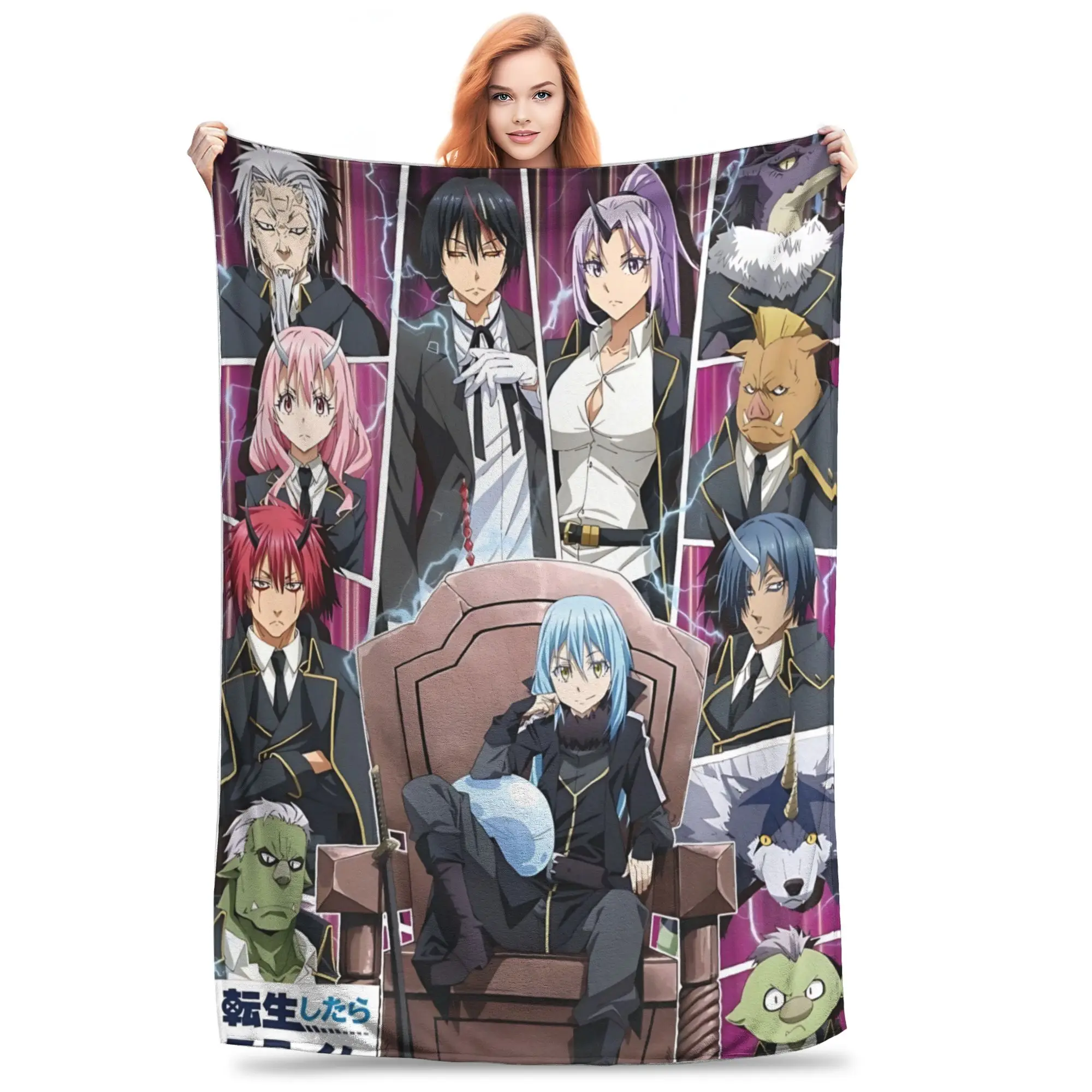 1PC home Cutecore Room Decor That Time I Got Reincarnated as a Slime Blanket Throw Blanket  Novelty Warm Blanket All Season