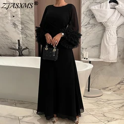 Robes for Women Party Elegant Pleated Waist Slim Long Dress Spring O Neck Solid Boho Dress Autumn Flare Sleeve Ruffles Vestidos