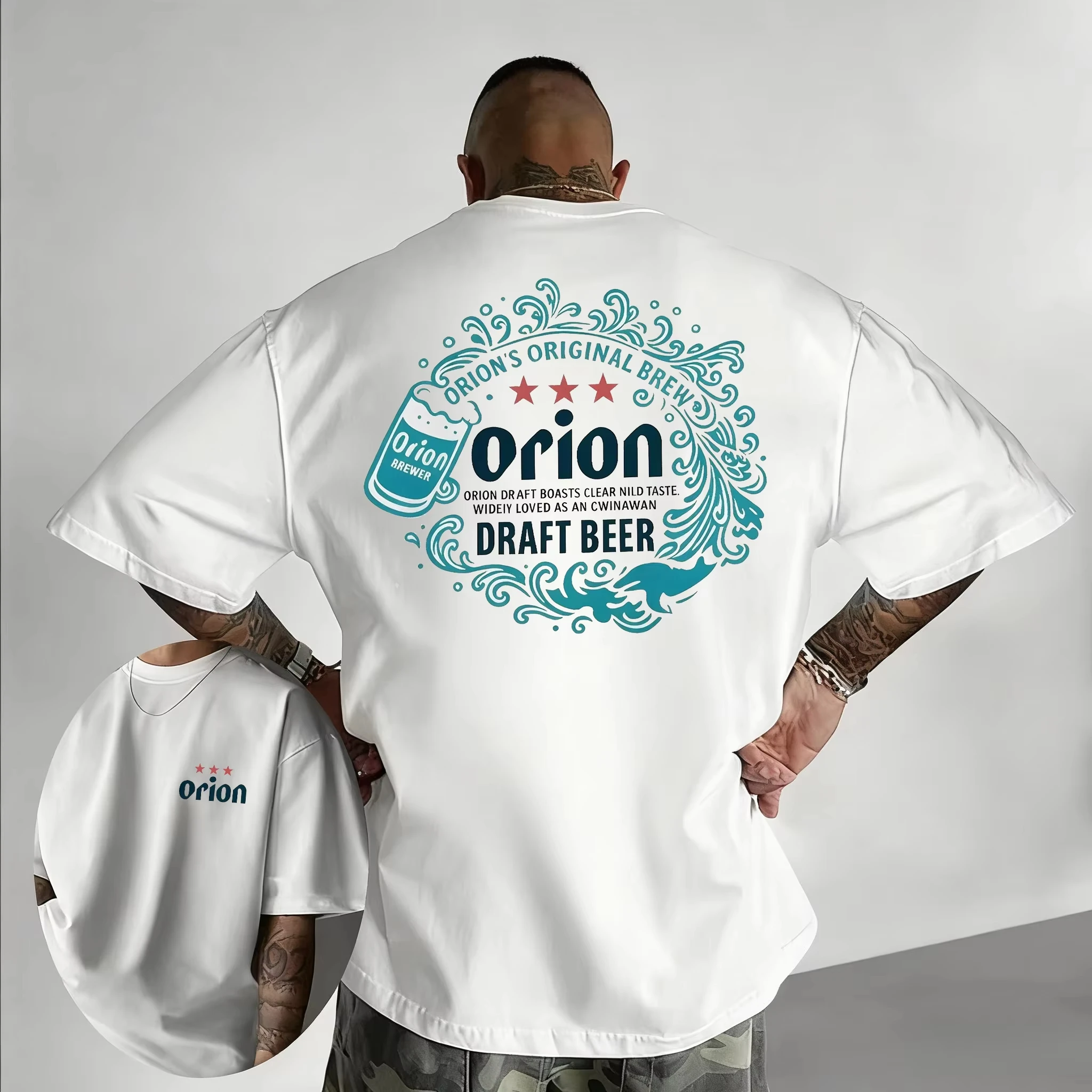 2026 Vintage Oriental Dragon Graphic T‑shirt Men Crew Neck Tee Retro Japanese Style Print Loose Cotton Streetwear Casual Tops
