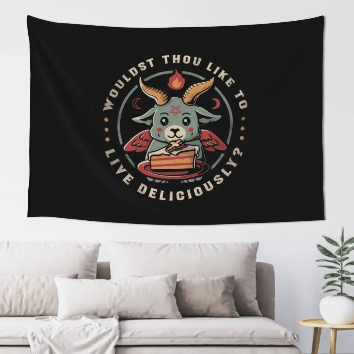 

Wouldst Thou Like To Live Deliciously Tapestry Wall Decoration Items Anime Decor Room Decor Cute Tapestry