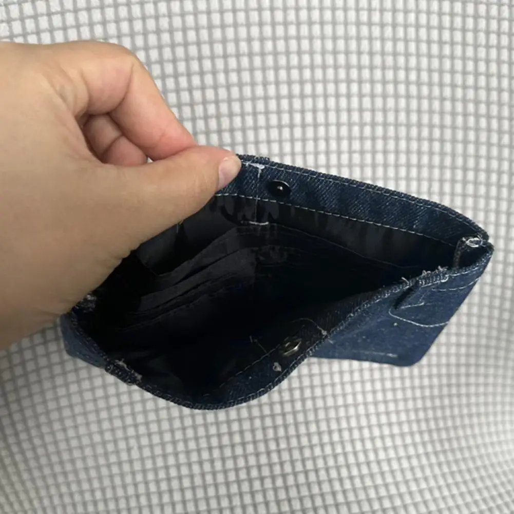 

Wallet with Multiple Compartments Foldable Short Jeans Wallet with Multiple Card Slots Retro Cash Coin Purse Adorable for Men