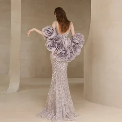 Dreamy Organza Satin Flowers Wedding Cape With Sleeve Hold,Romantic 3D Flowers Detachable Short Bridal Jacket TSWD499