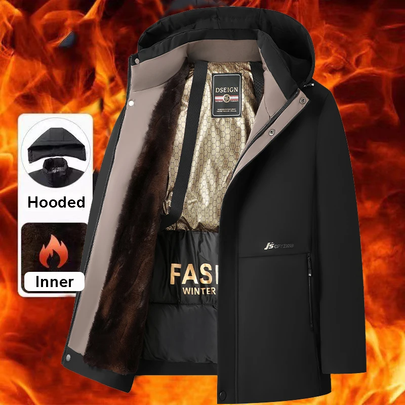 

Зимние куртки со съемным капюшоном для мужчин, парка, мужская зимняя теплая утепленная куртка, уличная ветровка, мужские зимние пальто для скалолазания