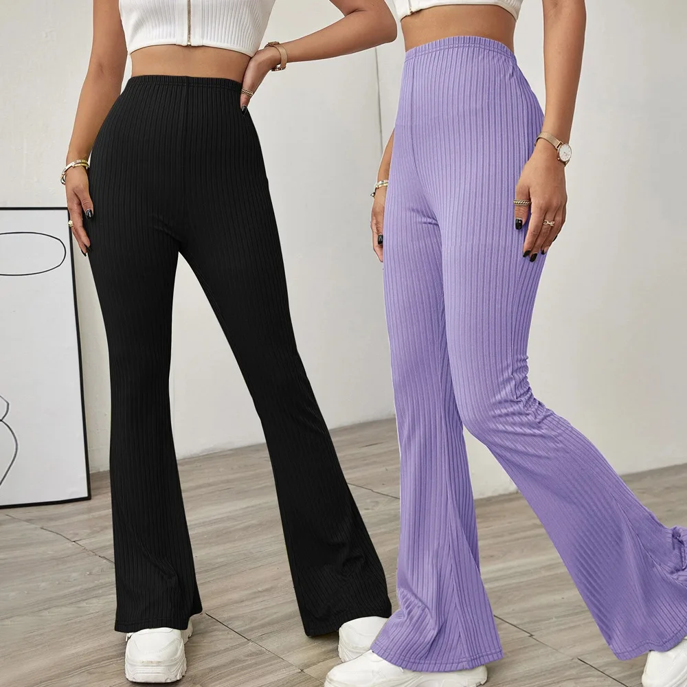 2024 Spring/Summer New Style High Waist Slim and Waistless Knitted Casual Pants for Women