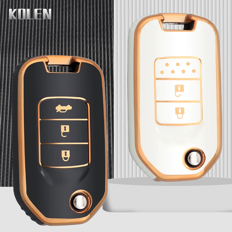 TPU Car Flip Key Case Cover Shell Fob For Honda Civic HRV CRV XRV CR-V Crider Odyssey Pilot Fit Accord 2 3 Buttons Accessories