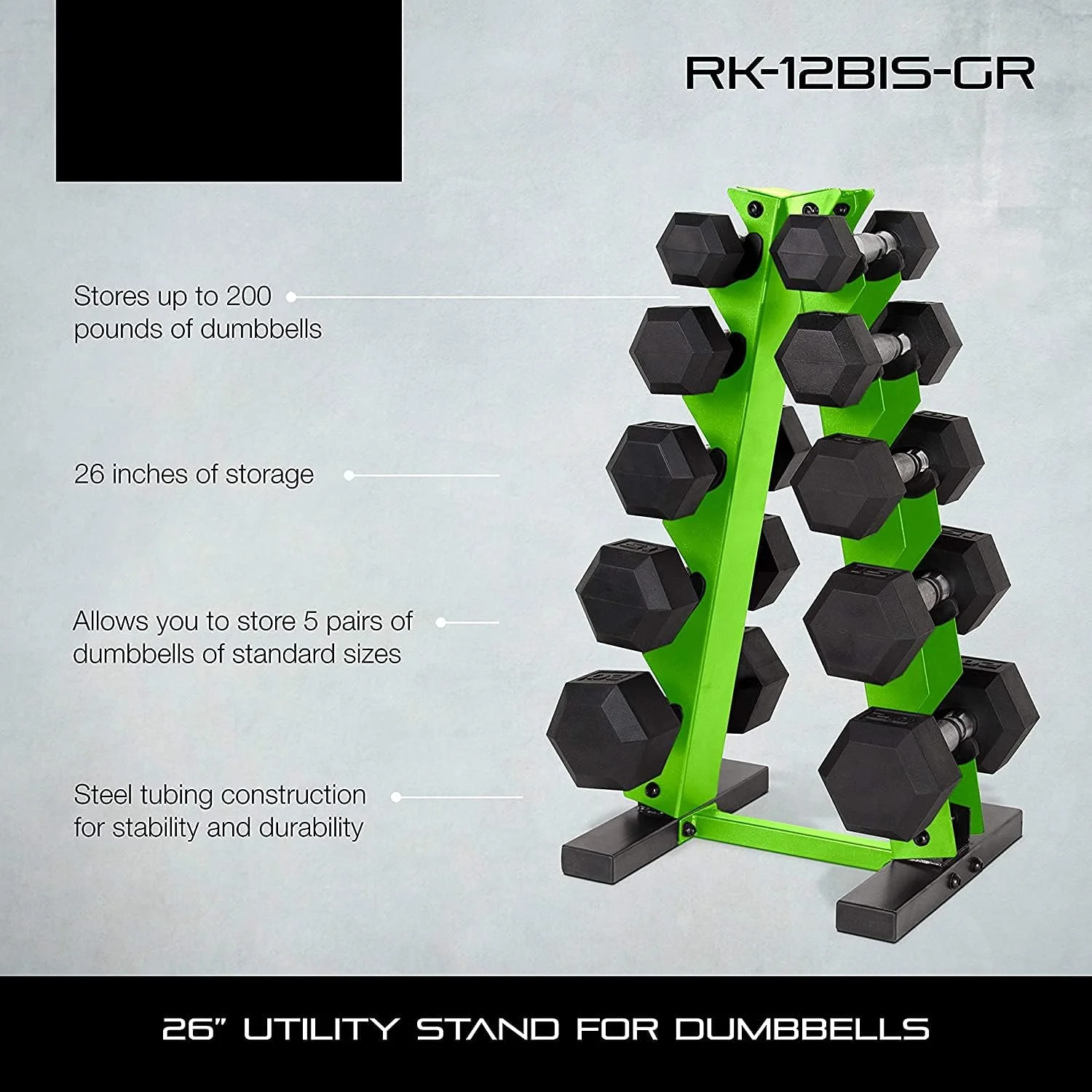 

150 LB Dumbbell Set with Rack, Color Series