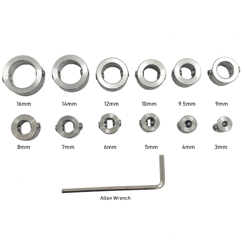 Bohrer-Stoppring aus Edelstahl, 3 mm – 16 mm, Bohrtiefenbegrenzungs-Ortungswerkzeug, Stopperring mit Inbusschlüssel für die Holzbearbeitung
