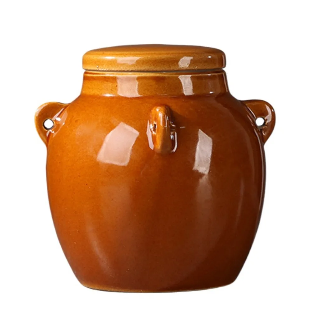 Large Capacity Ceramic Pickle Jar Sealed Ceramic /Mason Lid Pickels Making Containers Easy To Clean Smooth Surface