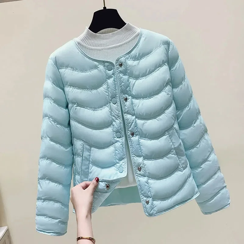 Autumn Winter New Light Down Cotton-Padded Jacket Women's Short Bottom Warm Cotton Padded Coat Slim Female Outerwear Fashion Top